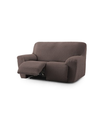 Housse de canapé 2 places relax extensible marron 150 - 200