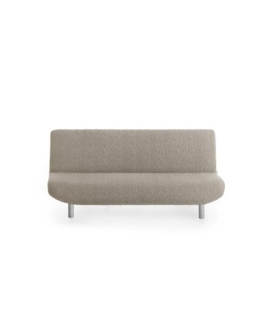 Housse de canapé click clack extensible taupe 180 - 230 cm