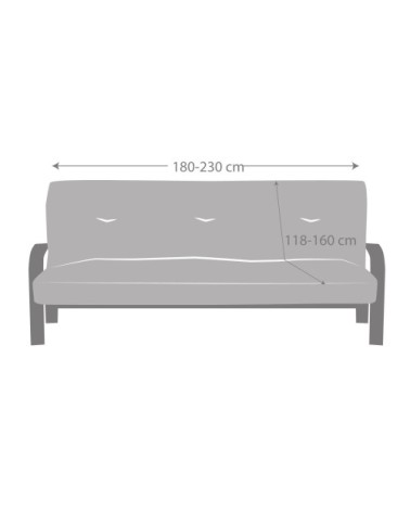 Housse de canapé click clack extensible taupe 180 - 230 cm