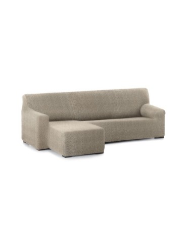 Housse de canapé en L gauche b/c taupe 250 - 360 cm