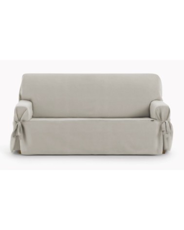 Housse de canapé 2 places avec des rubans taupe 140 - 180 cm