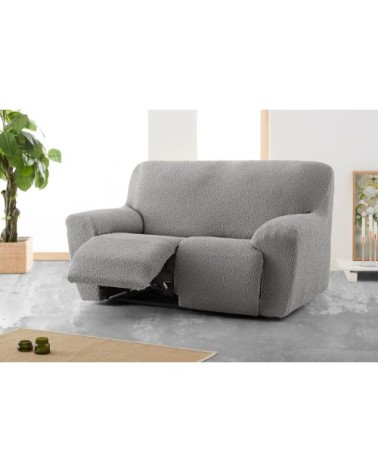 Housse de canapé 2 places relax extensible gris clair 150 - 200