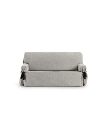 Housse de canapé 2 places avec des rubans gris clair 140 - 180 cm